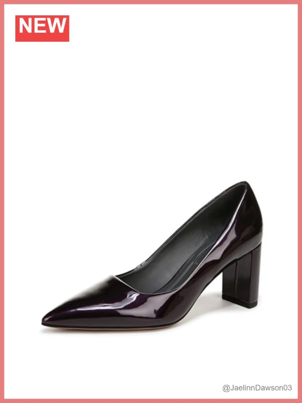 Franco Sarto Women's Pointed Toe Block Heel Pumps Eco-Friendly Faux Leather